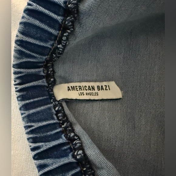 AMERICAN BAZI WOMEN’S DENIM CROP TOP SIZE L - Picture 5 of 9